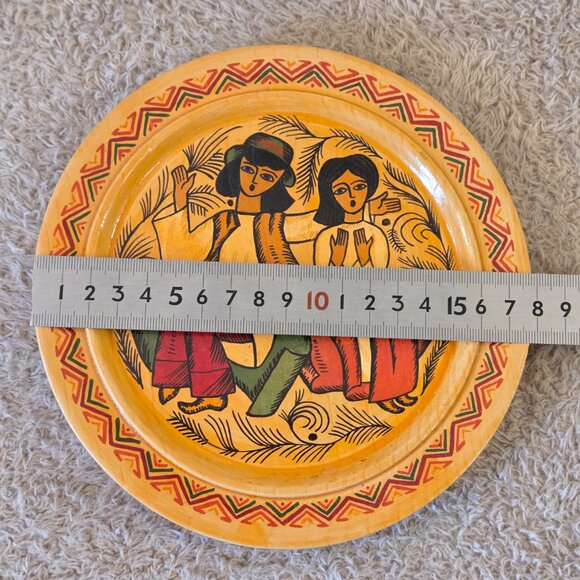 Hand-painted wooden wall plate, folk art, 23 cm - Picture 2 of 4